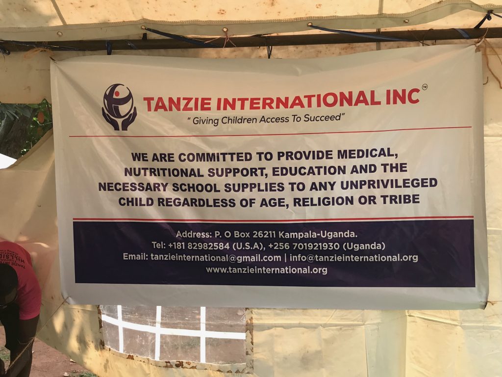 Tanzie International banner at an event